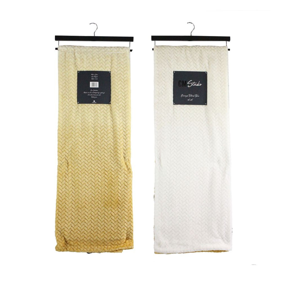 50"x70" OMBRE BRAIDED JACQUARD THROW ON HANGER C/P 8
