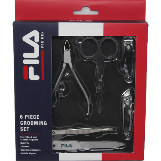 Fila Men's 6pk Grooming Set (Scissors/2 Clipper/File/Tweezer/Cuticle Nipper) C/P 24