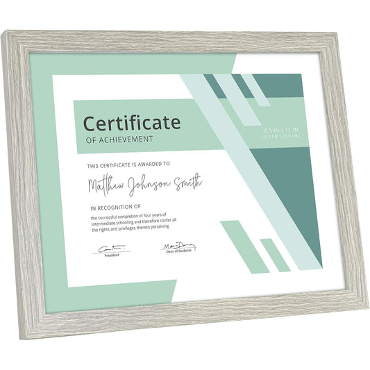 12pk 8.5X11" GRAY WOODGRAIN FRAME C/P 1