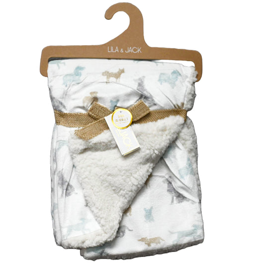 Mink with Sherpa Back Blanket wWatercolor Dog Design C/P 48