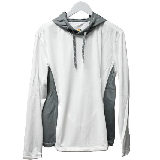 M-XXL IVORY/CEMENT COLOR BLOCK LONG SLEEVE HOODIE C/P 12