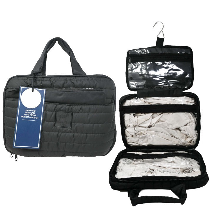 *OUTSIDE CA* BLK QUILTED TRAVEL BAG wPOUCH/POCKET C/P 24