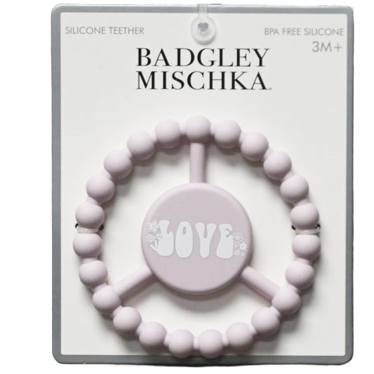 1pc Silicone Peace Teether - Light Purple "Love" C/P 100