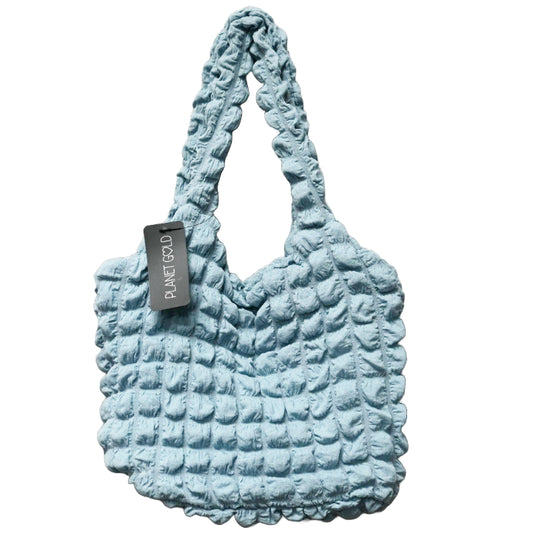 BLUE QUILTED SATCHEL HANDBAG W/TOP ZIPPER C/P 12