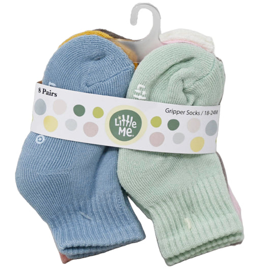 Little Me 8PK HALF CUSHION  MULTI TODDLER 18-24M 2-4T C/P 36