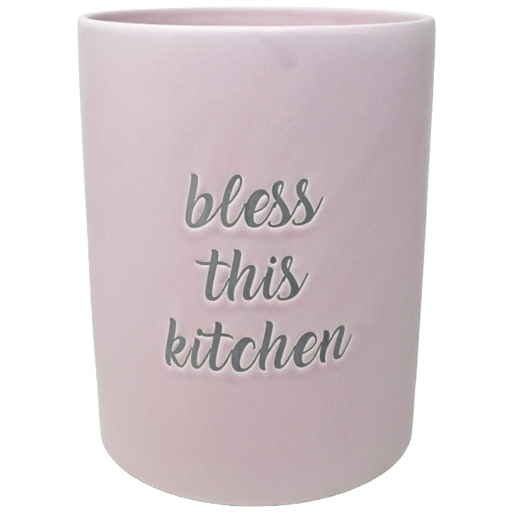 Pink Utensil Holder Bless C/P 16 Rosemary Lane