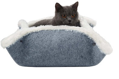 27" UNFOLDED GRAY/WHITE CAT BED C/P: 50