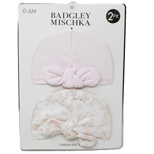 2pc Knot Hats -Light Pink & Floral Print C/P 24