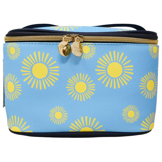 *OUTSIDE CA* BLUE TRAIN CASE W/HELLO SUNSHINE PRINT DABNEY LEE C/P 20
