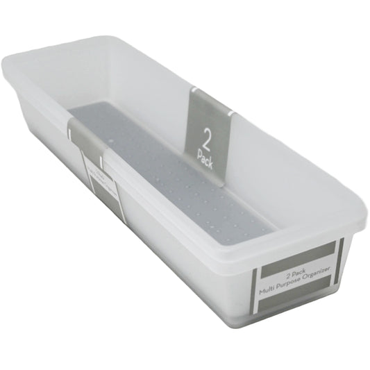 2pk Drawer Organizer with Grey TPR 13x3.62x2.36" C/P 12