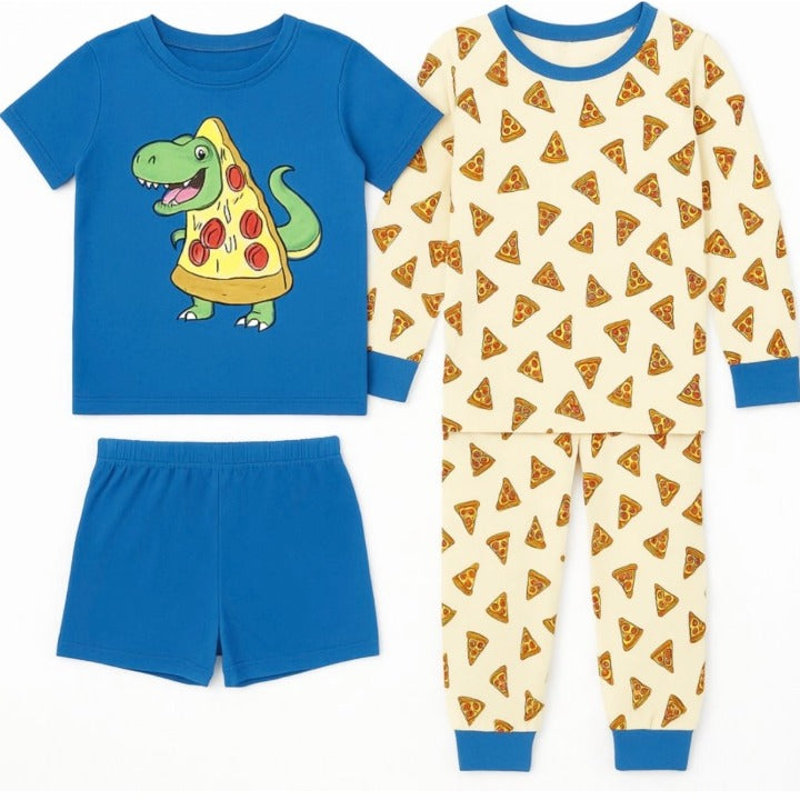 Blu/Tan Toddler 4pc Pajama Set C/P 48 Little Dreamer