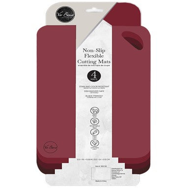 4pk 11"x7" ASST RED NON-SLIP FLEX CUTTING MATS C/P 24