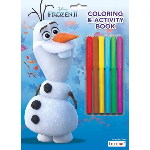 FROZEN 2 COLORING & ACTIVITY BOOK W/6-MARKERS C/P 12 (PRE-PRICE $7.99)