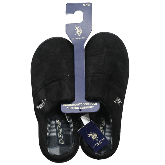 U.S. POLO ASSN. MEN'S BLACK SLIPPERS C/P 24