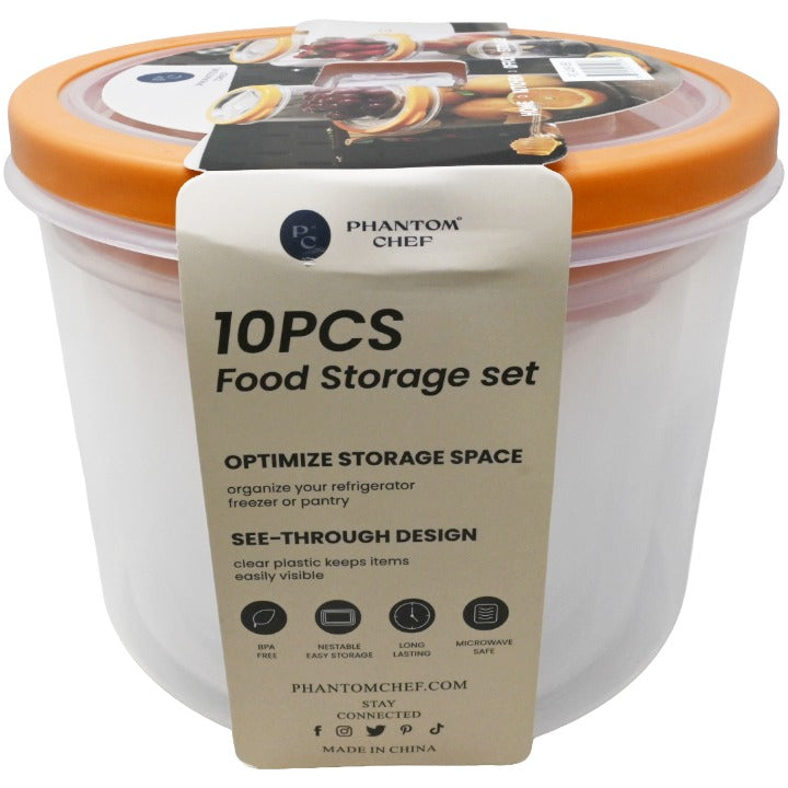 5pk Pmp Rnd Food Container Set C/P 12 Phantom Chef
