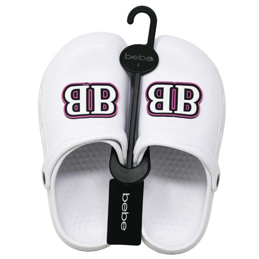 WOMENS WHITE NOVELTY PATCH EVA CLOGS BEBE 6-ASST SIZE C/P 12