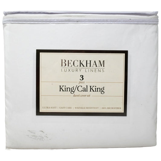 *NO CA*3pc Wht Cal King Duvet Cover Set (No UPC) C/P 10