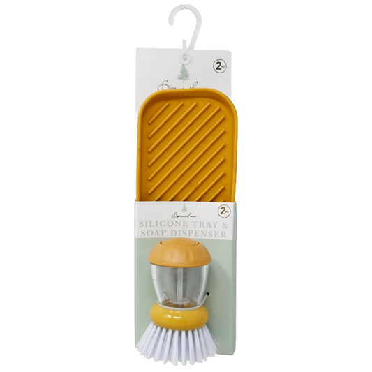 2pc Ochre Sil Tray Disp Brush C/P 24
