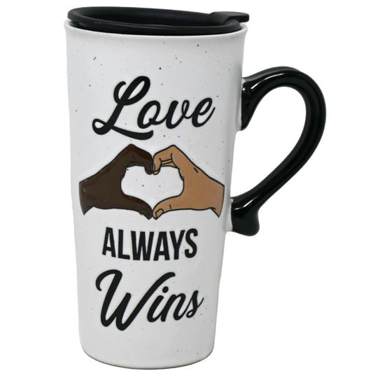 18oz LOVE ALWAYS WINS TRAVEL MUG C/P 16