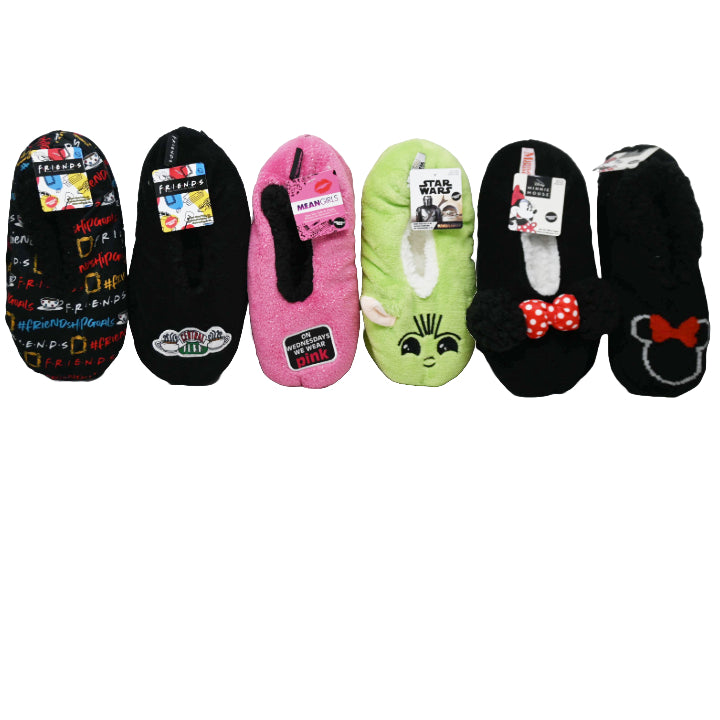 WOMEN WINNERS ASST LICENSES SLIPPERS SIZE 9-11 C/P 42