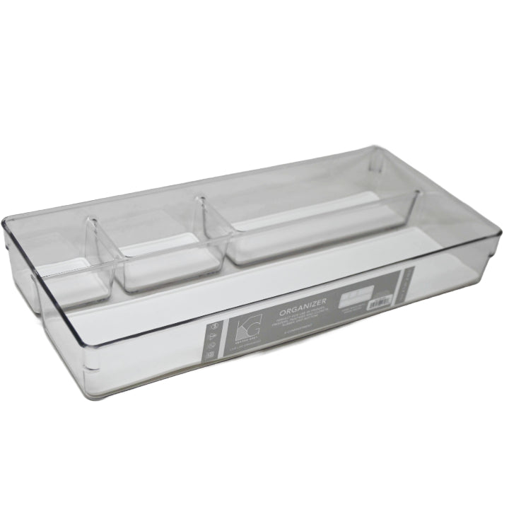 15.5x7x2.5" 4 Section Plastic Storage Organizer with Non-Slip Bottom C/P 12