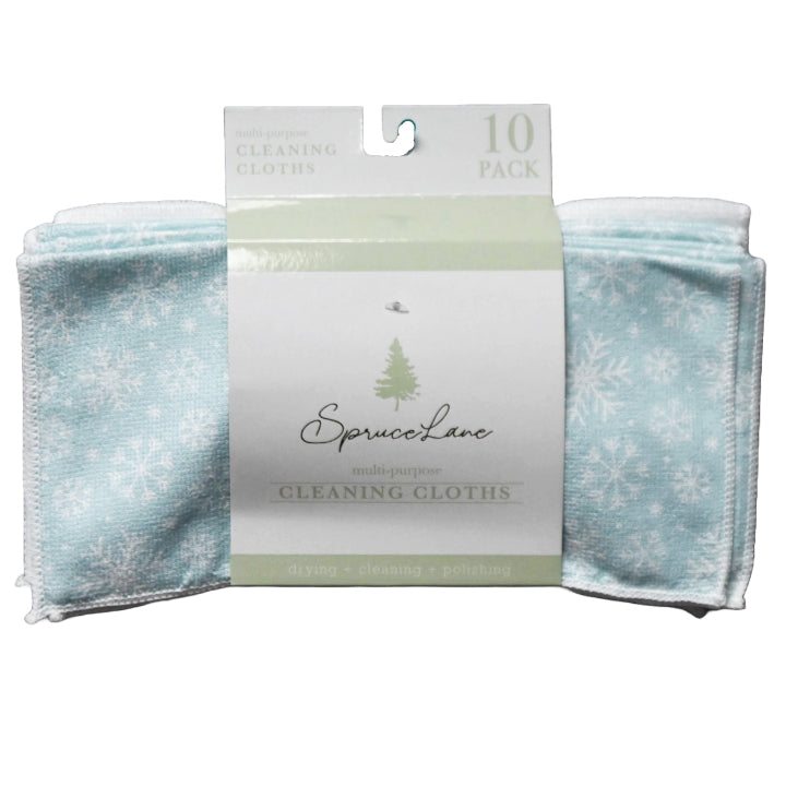 10pk BLUE/SNOWFLAKE MICROFIBER CLEANING CLOTH C/P 48