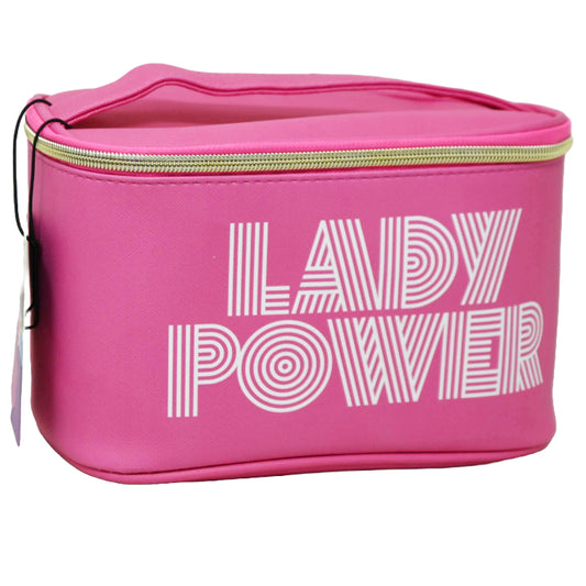 *OUTSIDE OF CA* PINK LADY POWER PRINT COSMETIC TRAIN CASE C/P 20