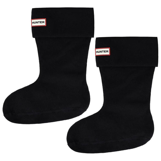 SM. KIDS BLACK BOOT SOCKS - RECYCLED FLEECE C/P 24