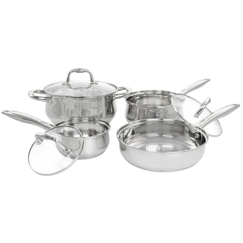 7pc BRANSONVILLE BELLY SHAPE MIRROR FINISH COOKWARE SET C/P 2