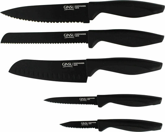 GINSU Daku 5pc BLACK COATED PREP KNIFE SET C/P 24