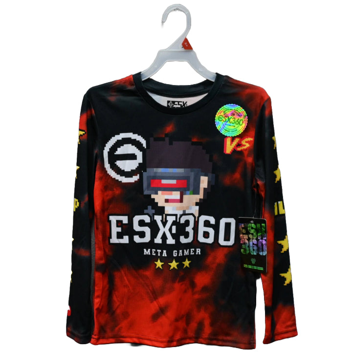 BOYS RED ESX360 GAMERS LONG SLEEVE SHIRT, 6-ASST SIZE C/P 12