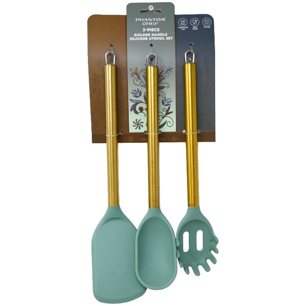 3pc Sge Gld Turner Pasta Server Spoon Set C/P 12 Phantom Chef