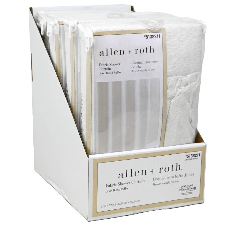 Ruffled Fabric Shower Curtain C/P 4