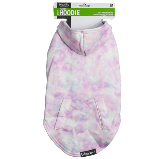 XS-L ASST PINK TIE DYE FLEECE DOG HOODIE C/P 24