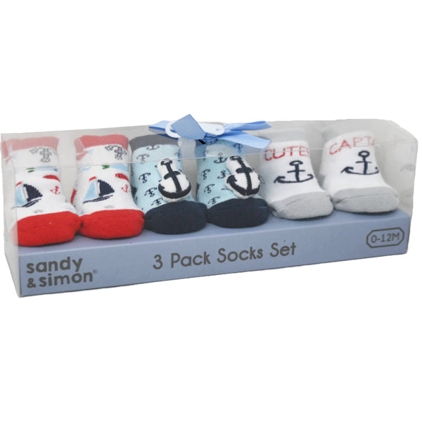 3pk CAPTAIN BOXED SOCKS SET C/P 24