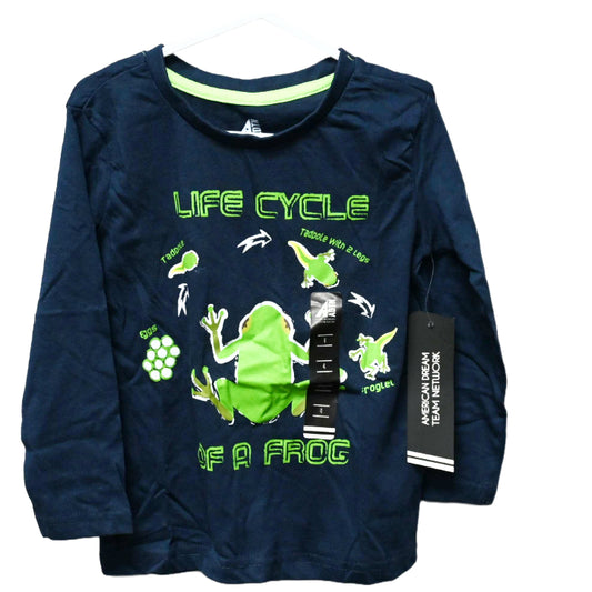 BOYS SIZE 4-7 LONG SLEEVE FROG LIFECYCLE T-SHIRT C/P 24