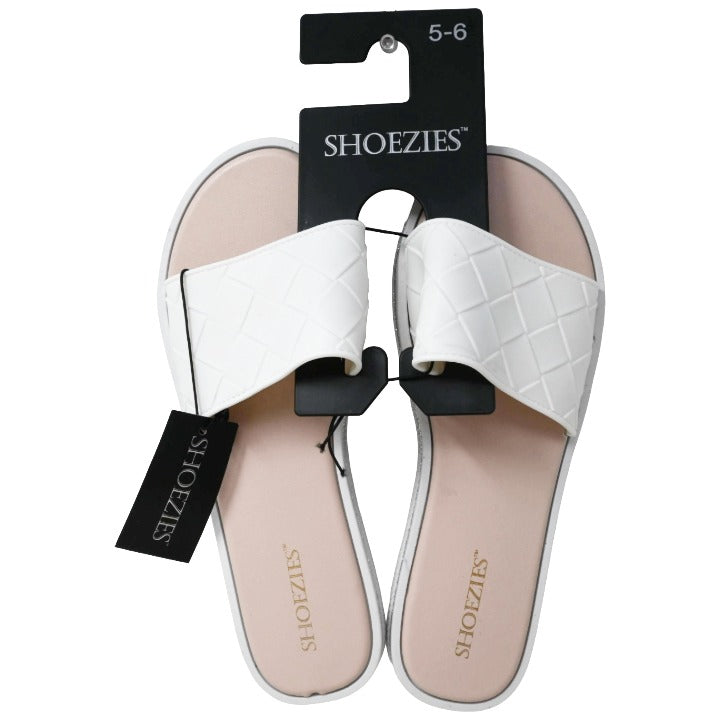 Womens Wht Braid Sandals C/P 24 SHOEZIES