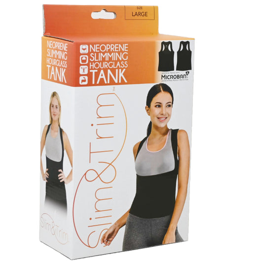 LRG JET BLK WOMEN HOURGLASS NEOPRENE TANK (BOXED) C/P 12