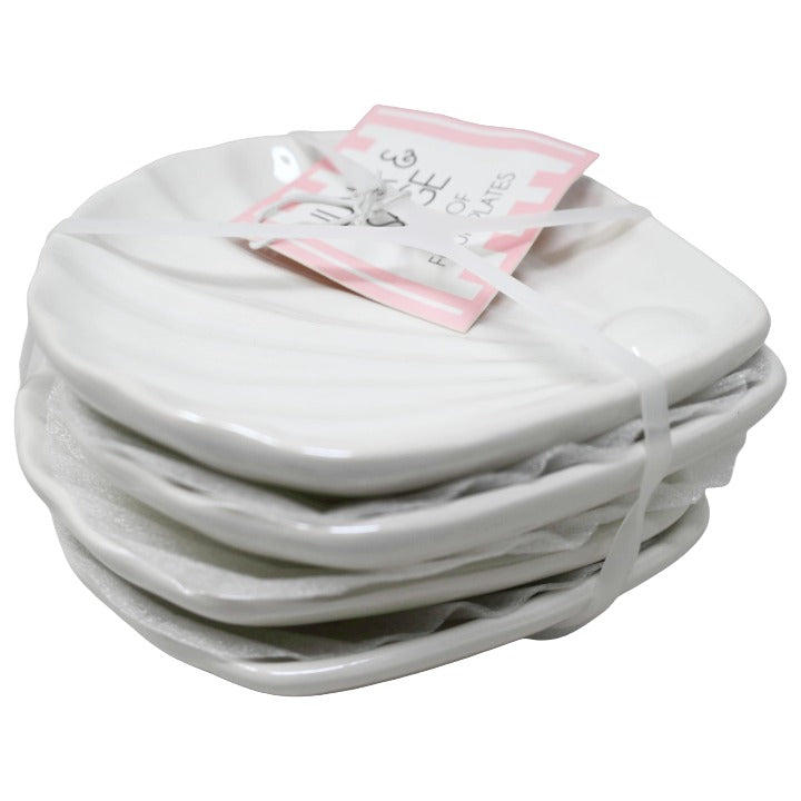 4pc CERAMIC SHELL PLATE SET LUNA & SAGE C/P 8