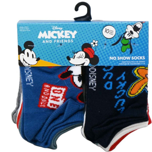 10pk MICKEY MOUSE REAL DEAL NS SOCKS SIZE 4-6 C/P 60
