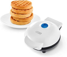 WHITE MINI WAFFLE MAKER C/P 6