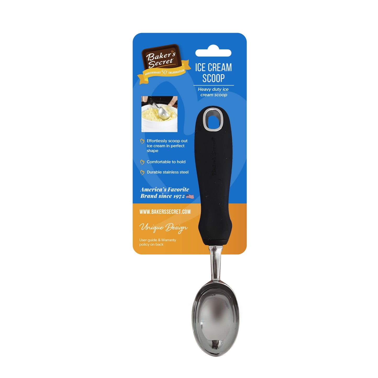 Baker's Secret Stainless Steel Ice Cream Scoop C/P 48