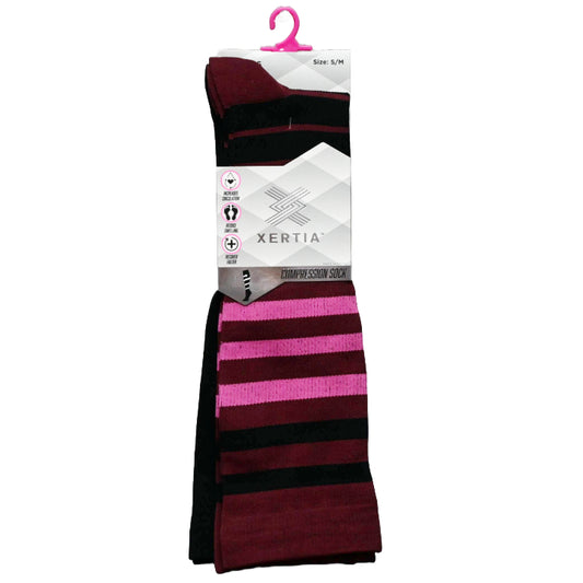 2pk S/M LADIES FASHION BLACK PATTERN COMPRESSION SOCKS C/P 60