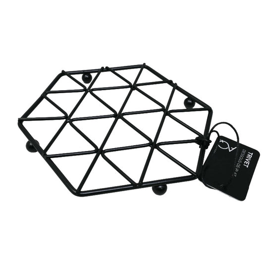 Blk Wire Hex Trivet C/P 24