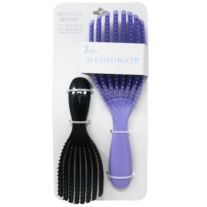 Illuminate 2pk Large & Small Vented Hair Brushes (1 Large Vented and 1 Smaller Vented) Peg Card C/P 72