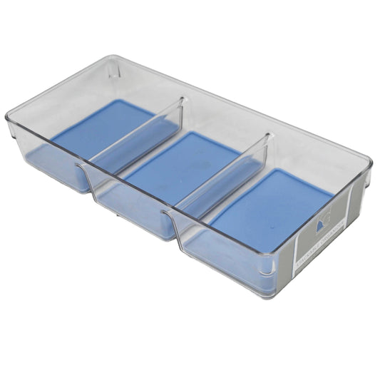 13x6x2.5" 3 Section Plastic Storage Organizer with Non-Slip Bottom C/P 12