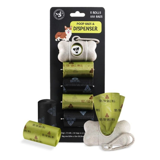 100pc PET WASTE BAGS W/DISPENSER C/P 24