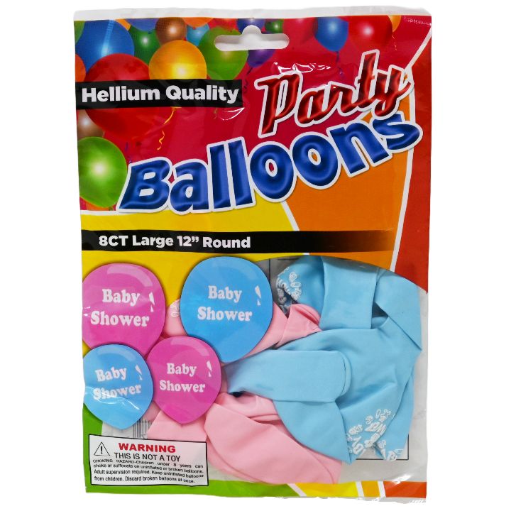 8ct HELIUM QUALITY BABY SHOWER PARTY BALLOONS C/P 48