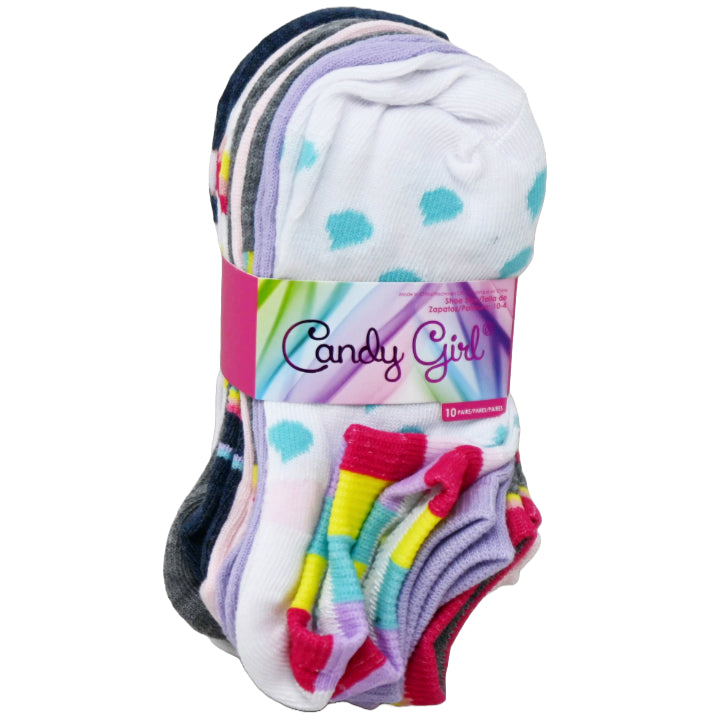 10pk CG RAINBOW NS SOCKS W/BONUS SIZE 6-8 C/P 60