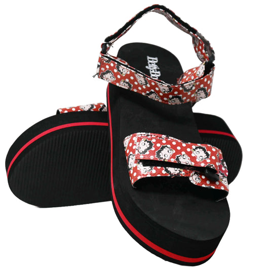 BETTY BOOP RED/BLACK POLKADOT SANDAL ASST SIZE C/P 18